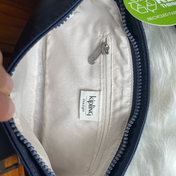 Kipling blue satin bag NWT - Picture 4 of 5